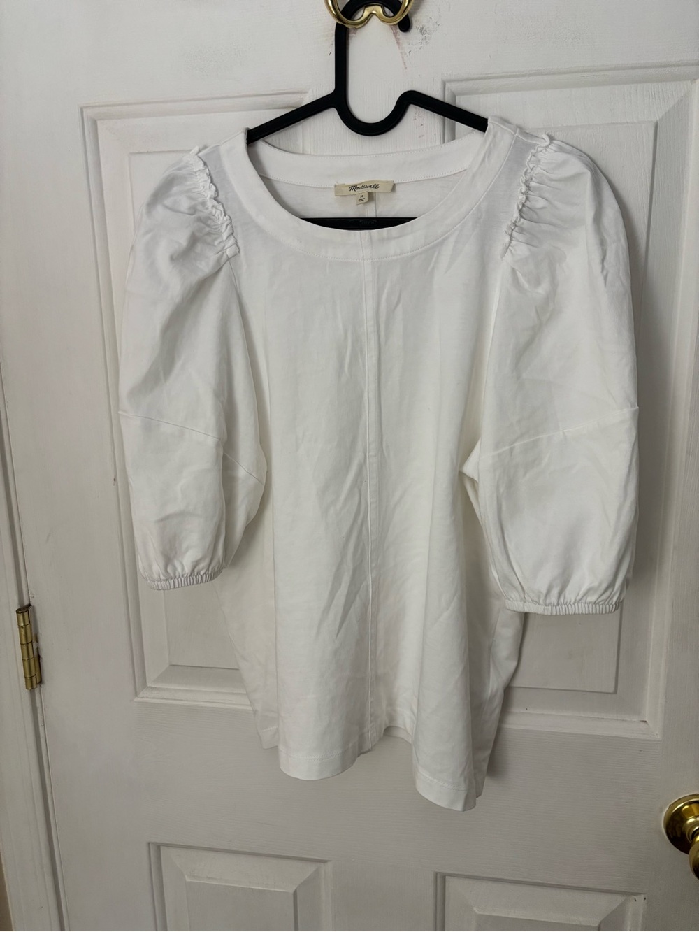 Madewell White Puff Sleeve Blouse